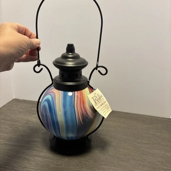 REGAL LED Lantern Battery Glass MultiColor Hanging/Tabletop YARD GARDEN DECOR - Picture 2 of 12